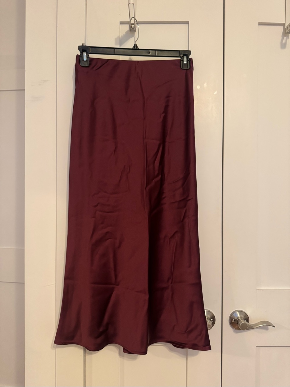 Zara Burgundy Satin Maxi Skirt